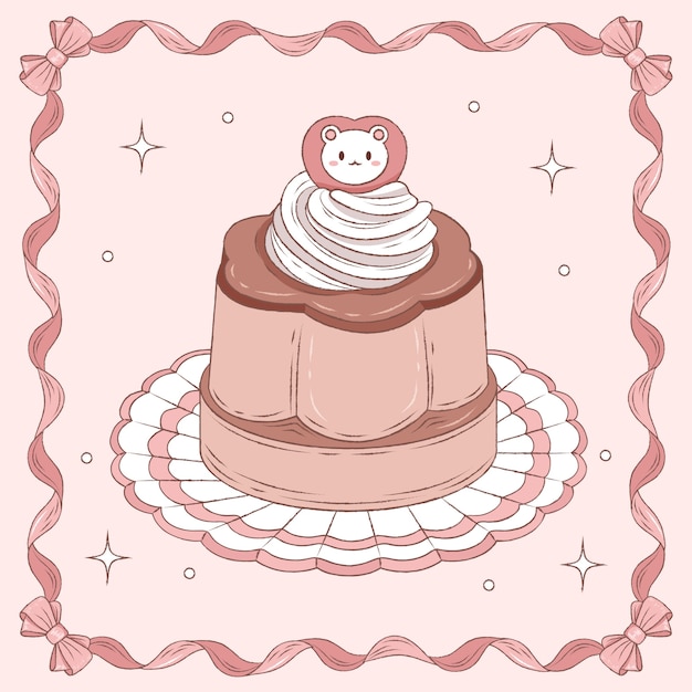 Ilustración de color pastel de caramelo dibujado a mano