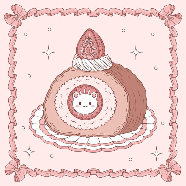 Ilustración de color pastel de caramelo dibujado a mano