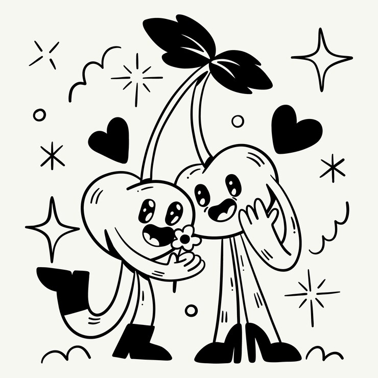Vector gratuito ilustración para colorear dibujos animados dibujada a mano