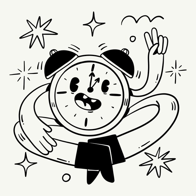 Ilustración para colorear dibujos animados dibujada a mano