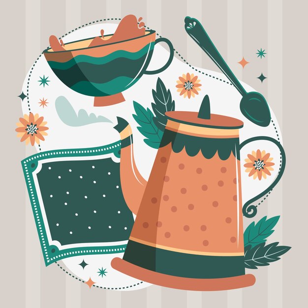 Ilustración de colores apagados dibujados a mano