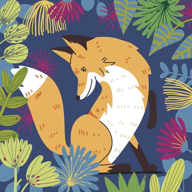 Ilustración de colores a/w dibujada a mano