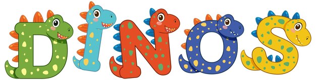 Ilustración colorida del alfabeto de los dinosaurios para niños