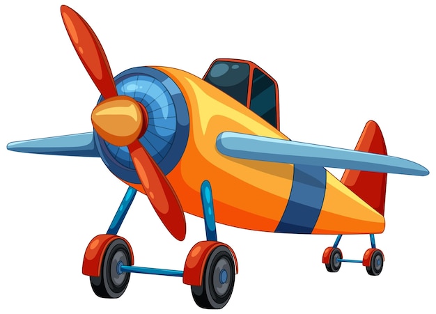 Ilustración colorida de un avión de hélice antiguo