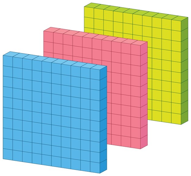 Ilustración colorida de bloques matemáticos