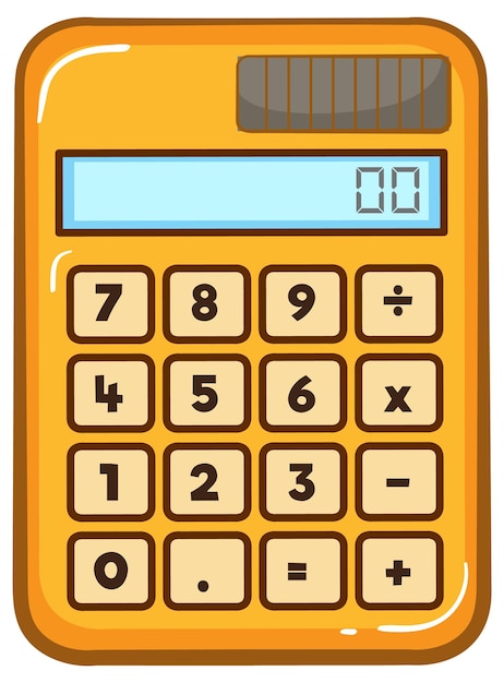 Ilustración colorida de la calculadora de dibujos animados