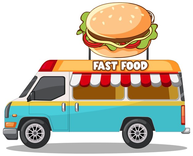 Ilustración colorida del camión de comida rápida