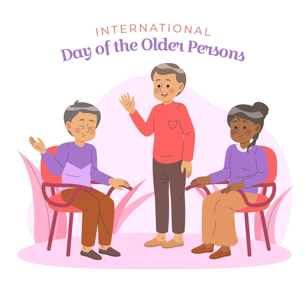 Vector gratuito ilustración colorida del día internacional de las personas mayores