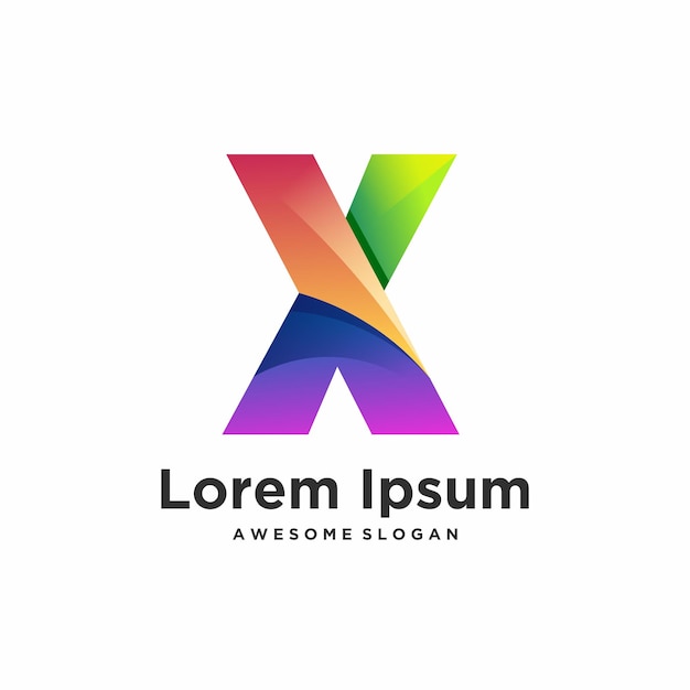 Ilustración colorida del diseño degradado del logotipo de la letra