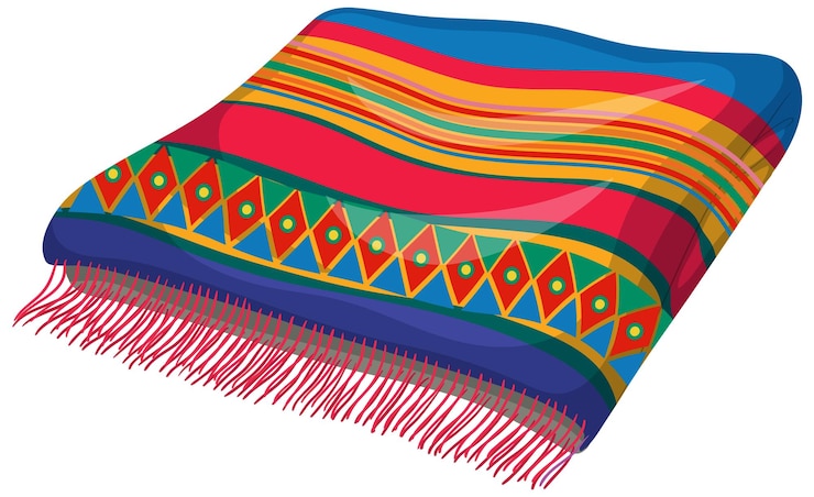 Vector gratuito ilustración colorida de una manta mexicana