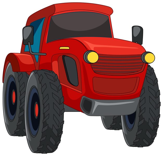 Ilustración colorida del tractor agrícola