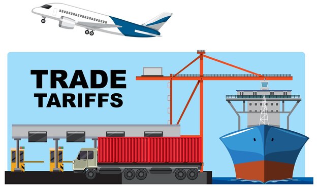 Ilustración del comercio mundial y los aranceles
