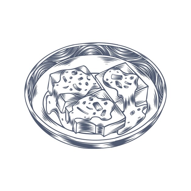 Ilustración de comida china dibujada a mano