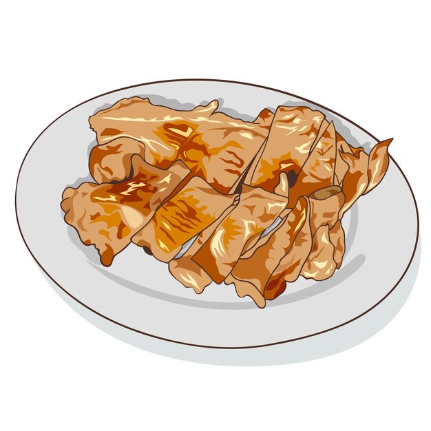 Ilustración de comida coreana dibujada a mano