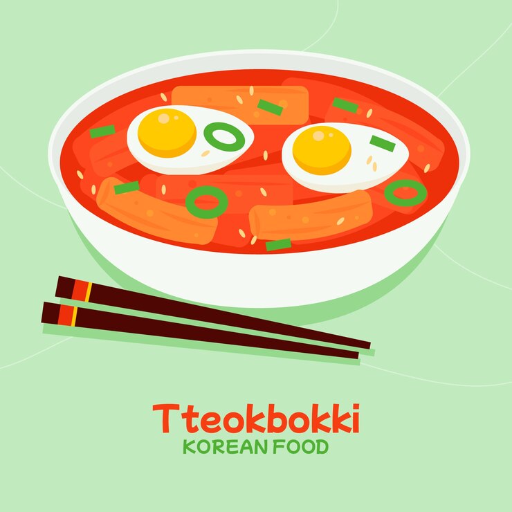 Vector gratuito ilustración de comida coreana dibujada a mano