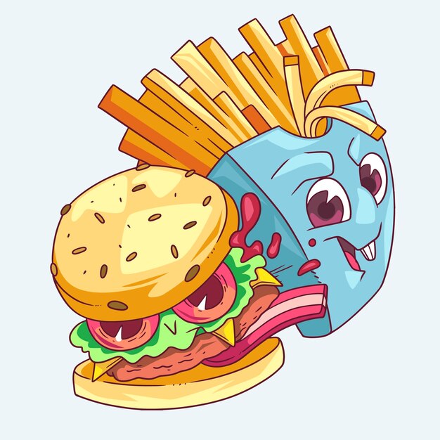 Ilustración de comida dibujada a mano