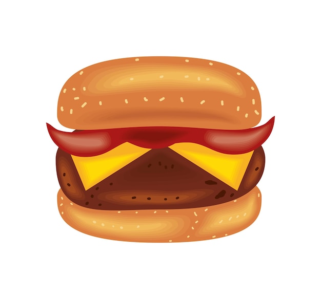 Vector gratuito ilustración de comida de hamburguesa gourmet aislada