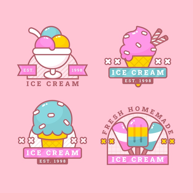 Ilustración de comida de helado dibujado a mano
