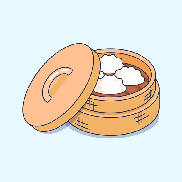 Ilustración de comida japonesa dibujada a mano