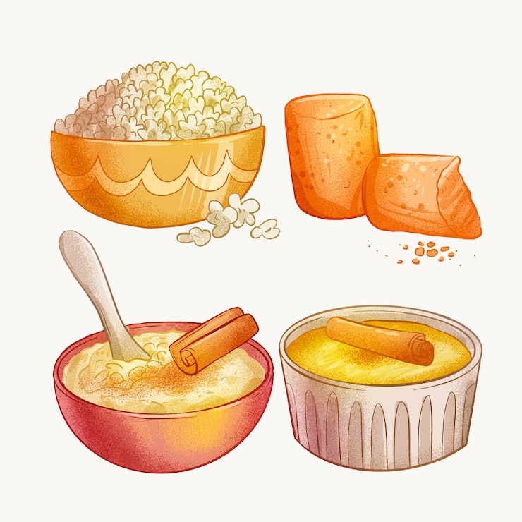 Vector gratuito ilustración de comida junina dibujada a mano