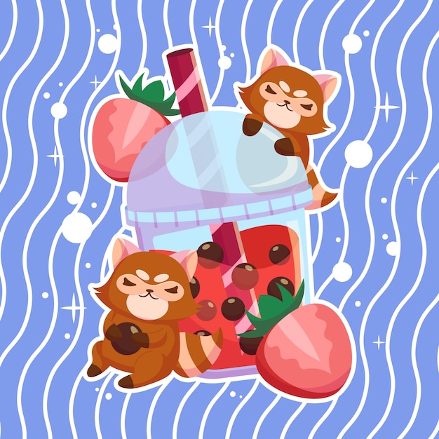 Vector gratuito ilustración de comida kawaii dibujada a mano