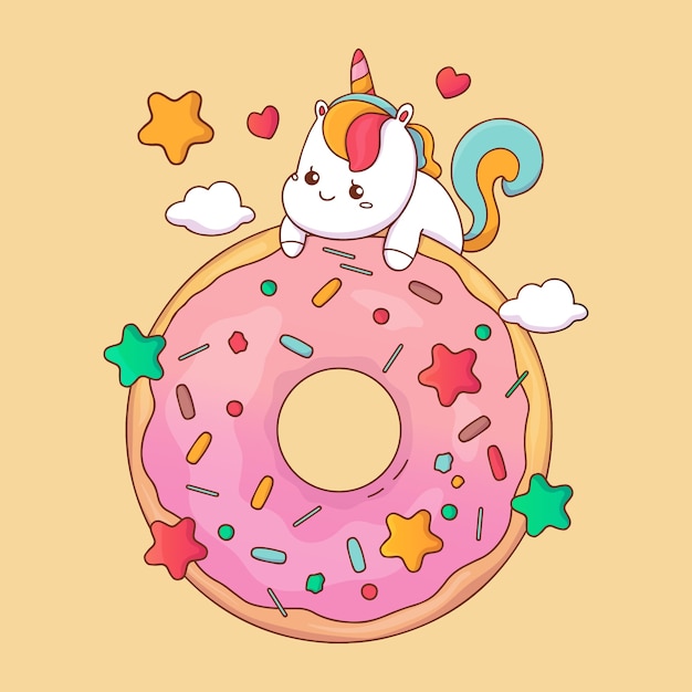 Ilustración de comida kawaii dibujada a mano