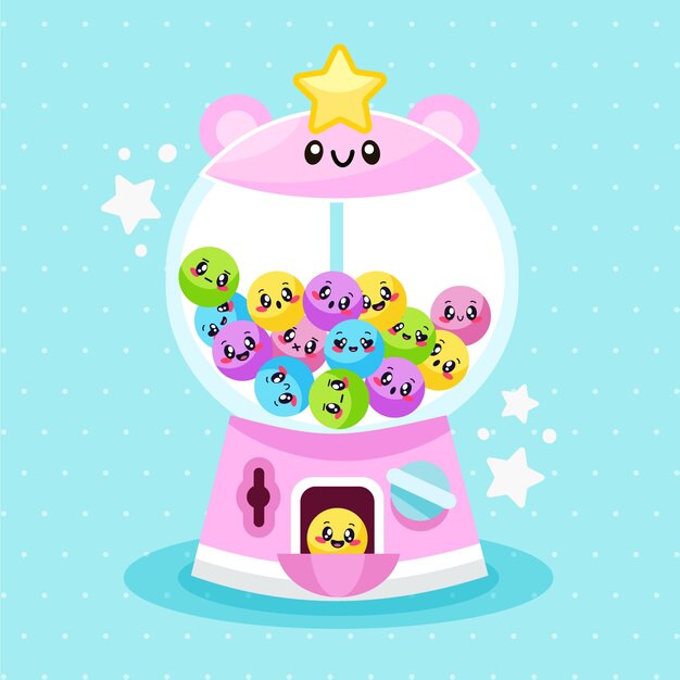 Ilustración de comida kawaii dibujada a mano