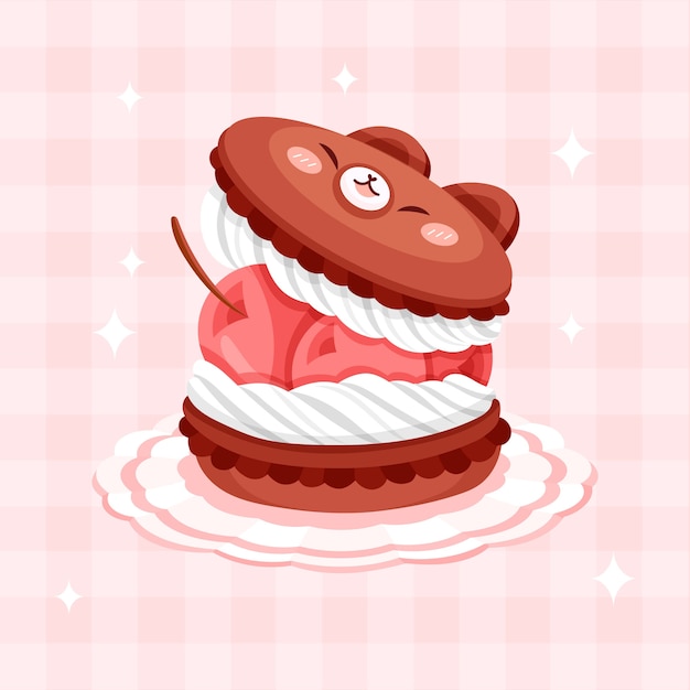 Ilustración de comida kawaii dibujada a mano