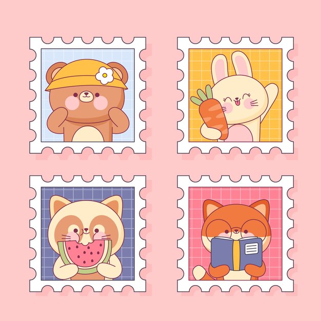 Ilustración de comida kawaii dibujada a mano