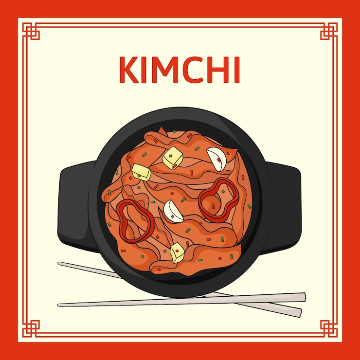 Vector gratuito ilustración de comida kimchi