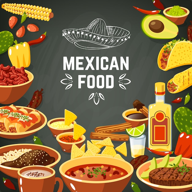 Vector gratuito ilustración de comida mexicana