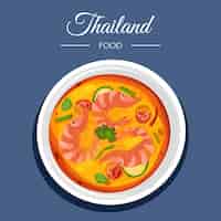Vector gratuito ilustración de comida tailandesa de diseño plano dibujado a mano
