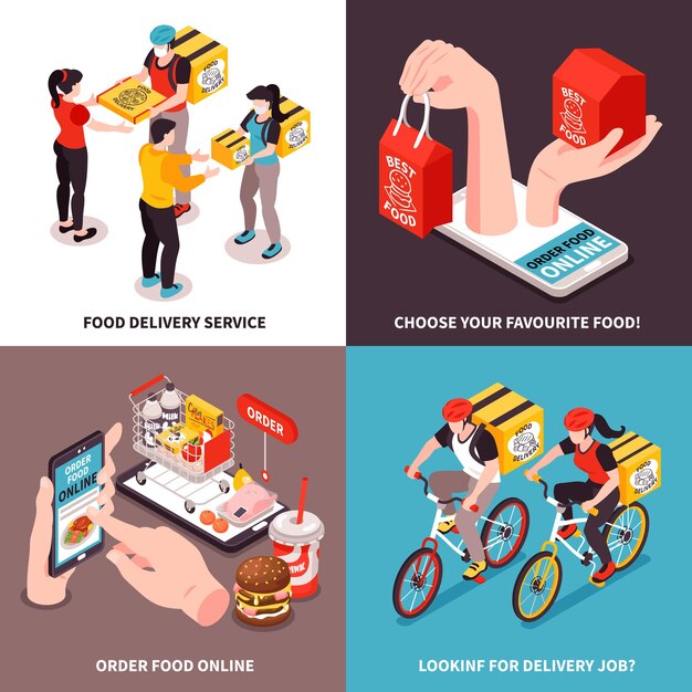 Ilustración de composición isométrica de servicio de empresa de entrega