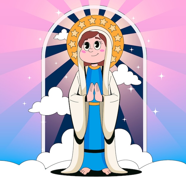 Vector gratuito ilustración de la concepción inmaculada dibujada a mano