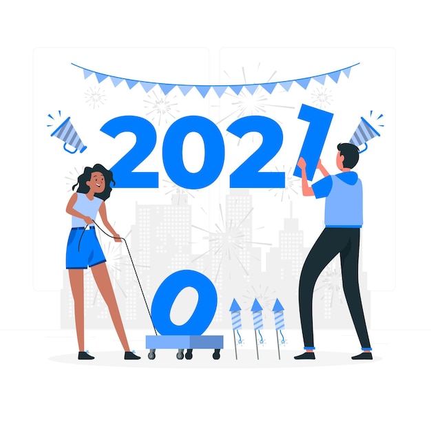 Vector gratuito ilustración del concepto 2021