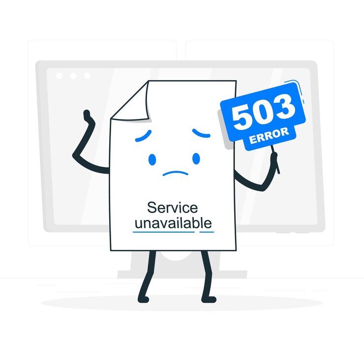 Vector gratuito ilustración del concepto de 503 error servicio no disponible
