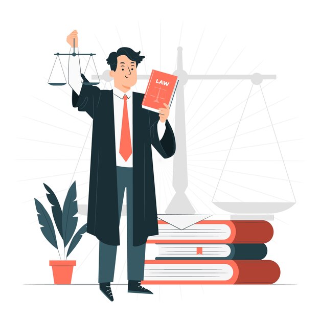 Ilustración de concepto de abogado graduado