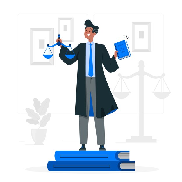 Ilustración de concepto de abogado graduado