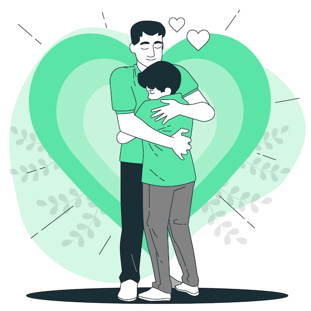 Vector gratuito ilustración del concepto de abrazo de padre