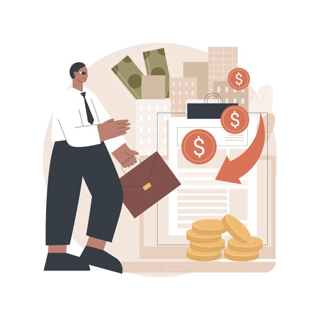 Ilustración de concepto abstracto de agencia de ingresos