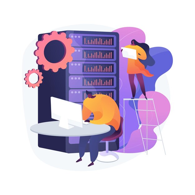 Ilustración de concepto abstracto de almacenamiento de datos grandes