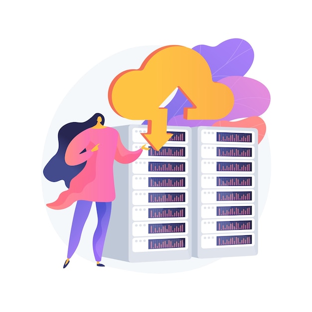 Ilustración de concepto abstracto de almacenamiento en la nube