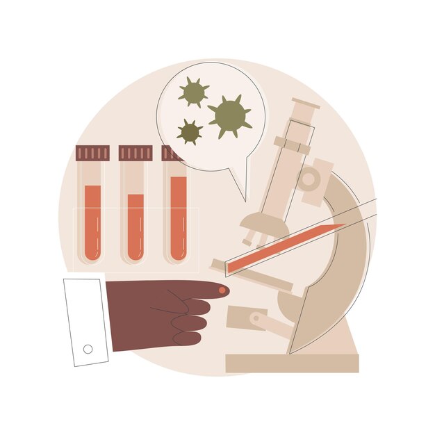 Ilustración de concepto abstracto de análisis de sangre