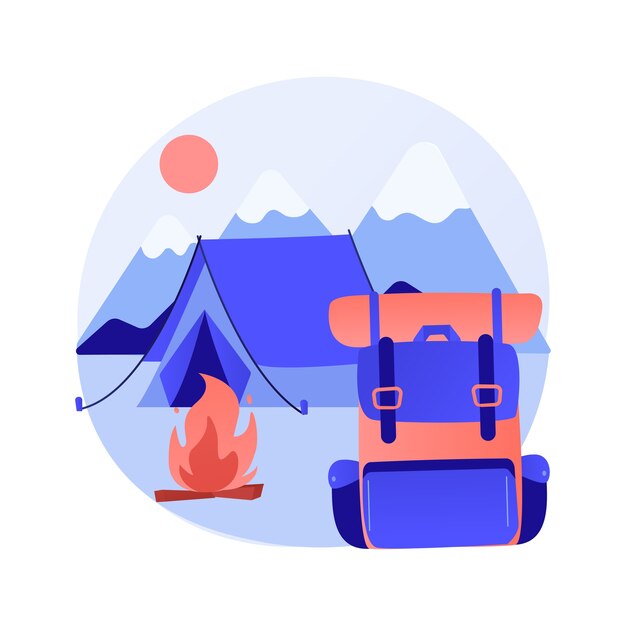 Ilustración de concepto abstracto de campamento de verano
