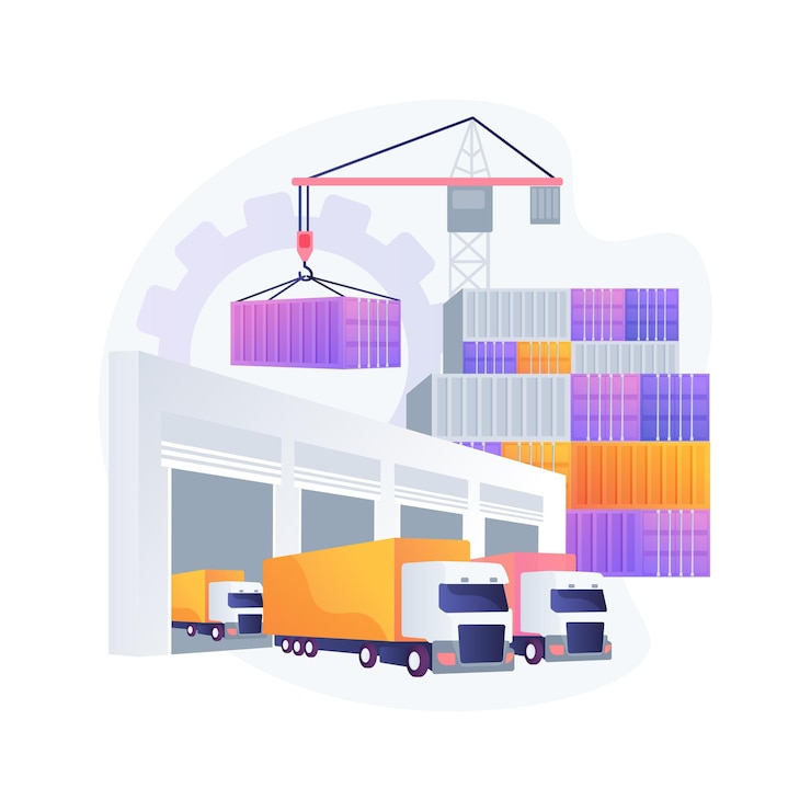 Vector gratuito ilustración de concepto abstracto de centro logístico