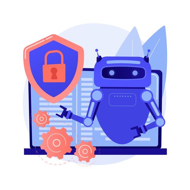 Ilustración de concepto abstracto de ciberseguridad industrial