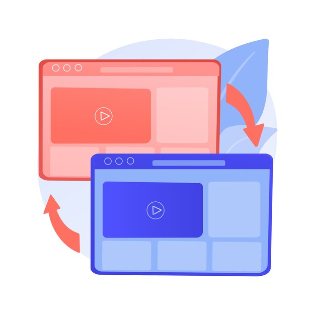 Ilustración de concepto abstracto de compatibilidad entre navegadores