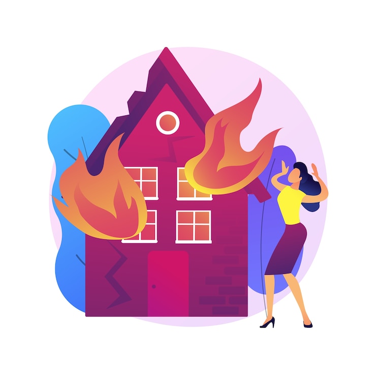 Vector gratuito ilustración del concepto abstracto de consecuencias de fuego. consecuencias de incendios forestales, víctimas de incendios, cálculo de pérdidas económicas de propiedad y empresas, servicio de evaluación de daños,