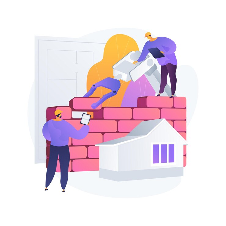 Vector gratuito ilustración de concepto abstracto de construcción robótica