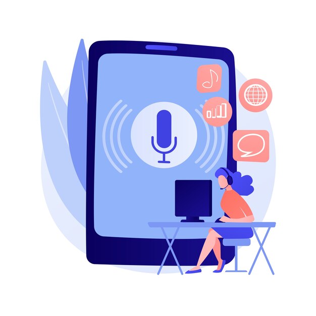 Ilustración de concepto abstracto de contenido de podcast